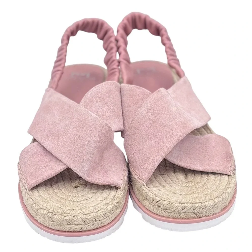 Marc‎ Fisher LTD Pink Suede Crisscross Espadrille Platform Slingback Sandals 9.5